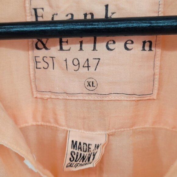 Frank  Eileen Coral Pink Button-Up Shirt LUKE Style Sizer XL - Picture 2 of 4